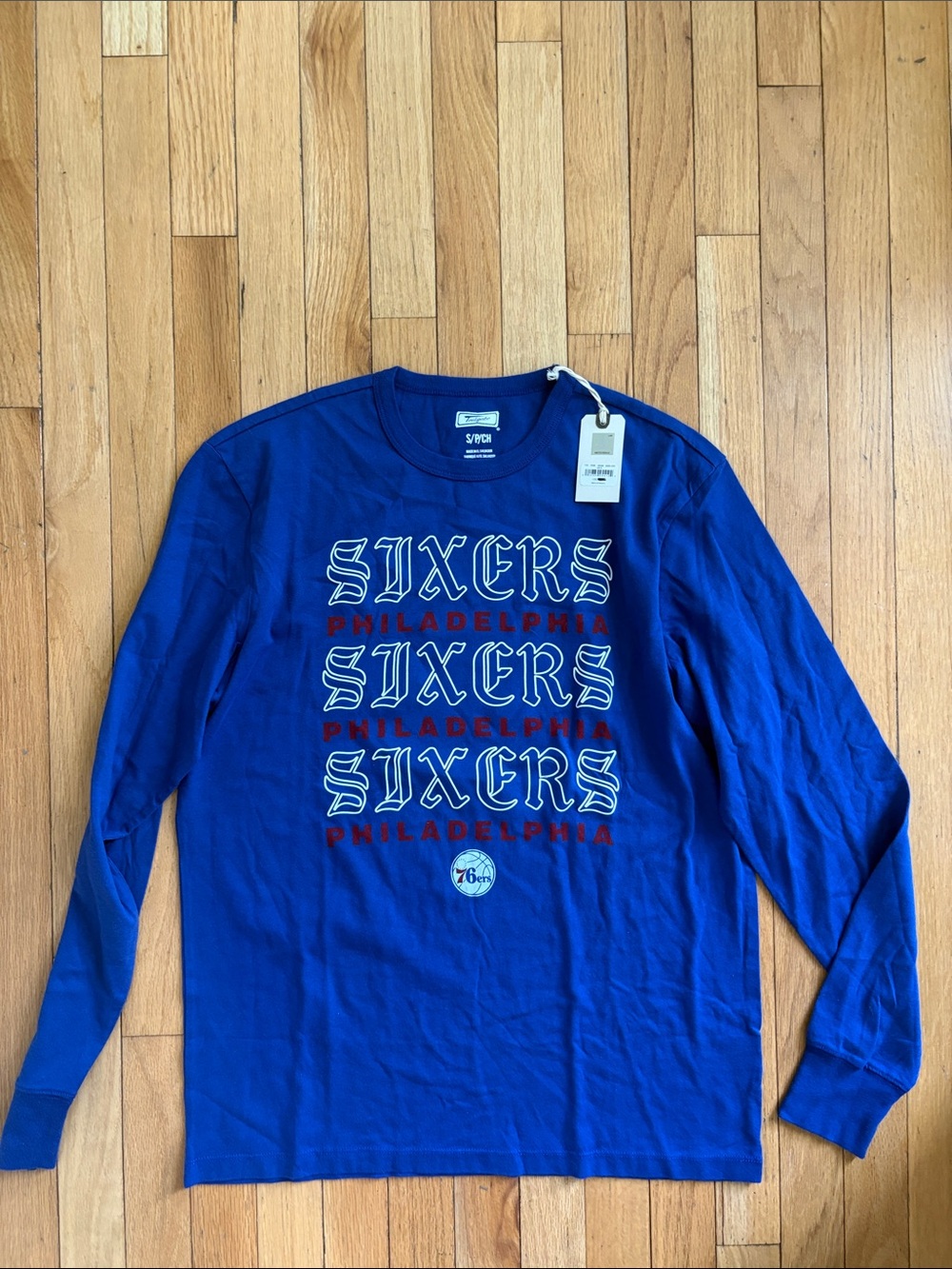 Philadelphia Sixers Royal Blue Long-Sleeve Graphic Tee